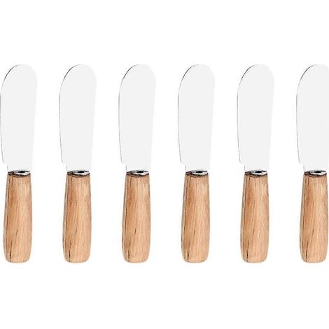 Lot de 6 spatules à beurre et à confiture en acier inoxydable (couleurs assorties)-10.2x2x1cm