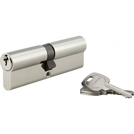Cilindro europeo a doppia entrata STD 50x50mm, antisfilamento, nichel, 3 chiavi - THIRARD
