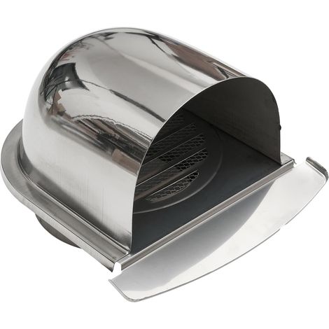 Grille d'aération murale en acier inoxydable 100 mm 150 mm pour salle de bain, cuisine, sèche linge, extracteur de sortie de ventilation compatible (150 mm)