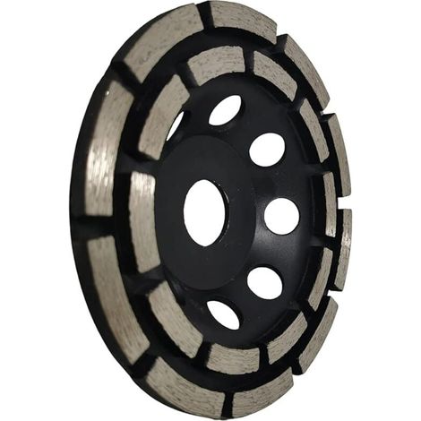 Disque Diamant à Meuler et Poncer, Meule Abrasive Diamantée 125mm x 22,23mm à Double Rangée, pour Poncer Chape, Dalle Béton, Carrelage et Colle Carrelage. (1/4)