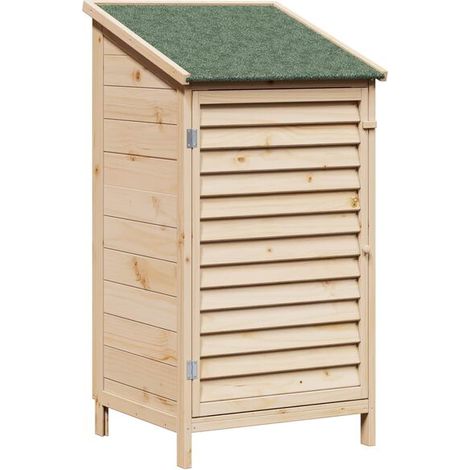 Abri de jardin Naturel 59 x 56 x 113,5 cm bois de Sapin Massif - Remise jardin rangement extérieur terrasse (1/5)