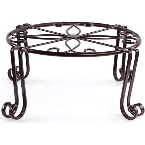 Porta piante, porta piante metallico per piante in vaso, 30 × 15 cm, porta vaso in ferro decorativo per piante (marrone) (1/3)