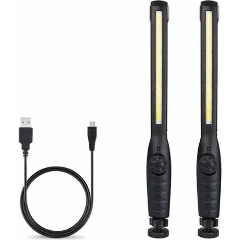 Lampe torche LED lot de 2 rechargeable magnétique 410 lm USB (1/5)