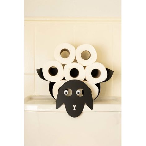 Black Metal Sheep Wall Mounted Animal Toilet Roll Paper Holder Bathroom Toilet Roll Storage Hold up 7 Rolls Tissue Roll Accessory Roll Holder Wall Mounted Loo Roll Novelty Bathroom Storage (1/5)