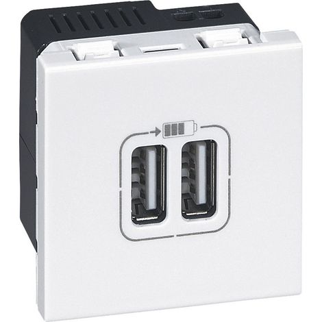 Enchufe doble USB 2400 mA Legrand - Mosaïc - 2 módulos