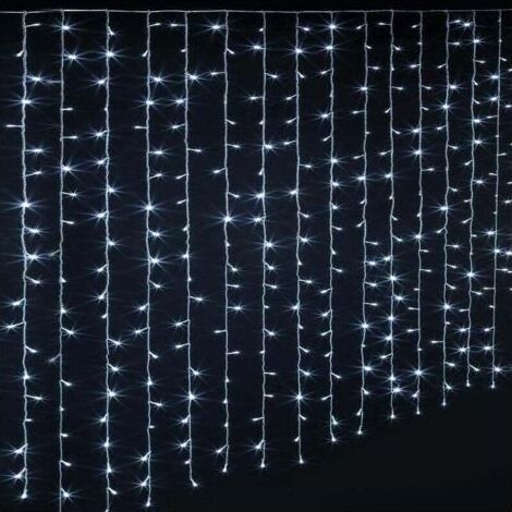 Rideau de façade lumineux 600 LED 3 m avec timer extérieur blanc froid - Feeric lights & christmas (1/4)