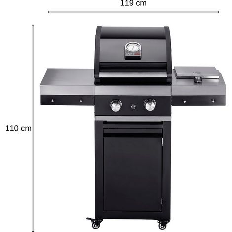 Grandhall Gasgrill Classic G2 Trolley Grill Gas Garten Gartenkamin Kamin 11,7 kW (1/5)