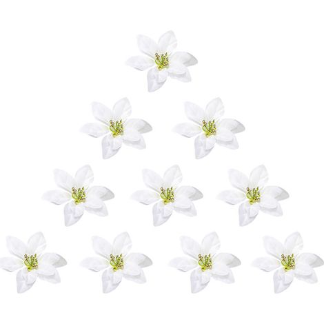 Jeffergarden Tête de Poinsettia Artificielle, Fleur Vive Authentique Faite à la Main pour Décoration de Couronne d'arbre de Noël, Décoration de Vacances (210712XU02-2)-DOU