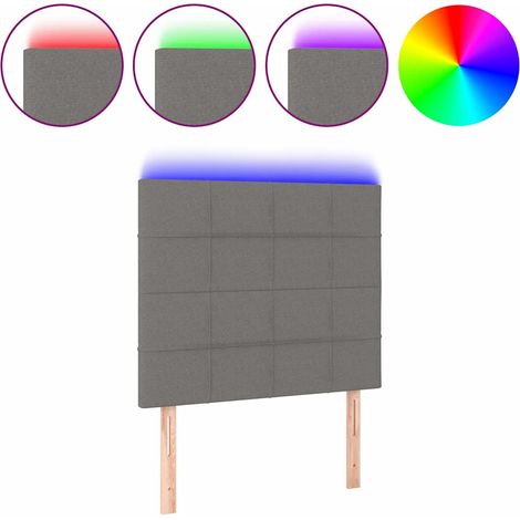 Maison Exclusive - Cabecero con luces LED tela gris oscuro 80x5x1 (1/5)