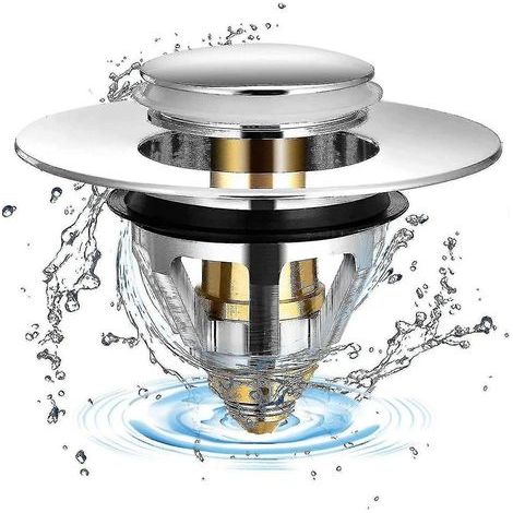Einziehbarer Waschbeckenablauf, universeller Verstopfungsschutzfilter, Edelstahl-Badewannenablauf und Ventil, für Waschbecken, Küche oder Badezimmer, 34 bis 40 mm Abflussloch. (1/5)