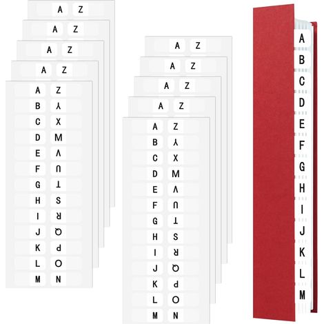 Lot de 260 Onglets Alphabétiques de A à Z Autocollants Blancs de 2,5 cm pour Classiers de Cahiers, Pages et Dossiers (1/5)