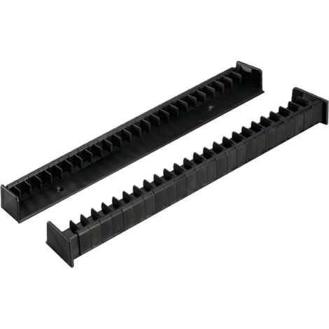 Cyclingcolors – Support range CD/DVD autocollant adhésif en plastique Delrin noir – 2 barettes de 305mm – 48 subdivisions à clipser – Rangement bureau