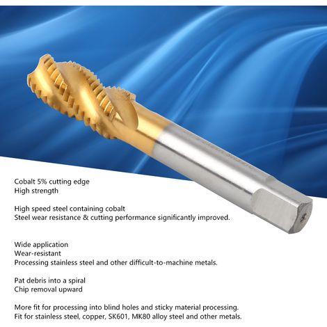 M182,5 mm Gewindebohrer für Spiralgewindeschneidmaschinen mit Kobalt (1/5)