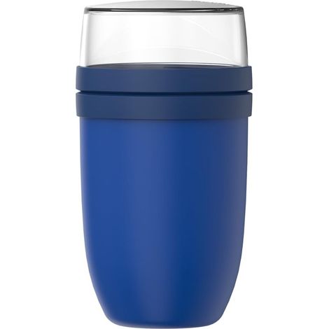 Mepal - Contenitore per il Pranzo XL Ellipse - Tazza di yogurt e di muesli - Scoparti Separati per Yogurt e Muesli - Adatto a Congelatore, Microonde e Lavastoviglie - 750 + 300 ml - Vivid blue (1/5)