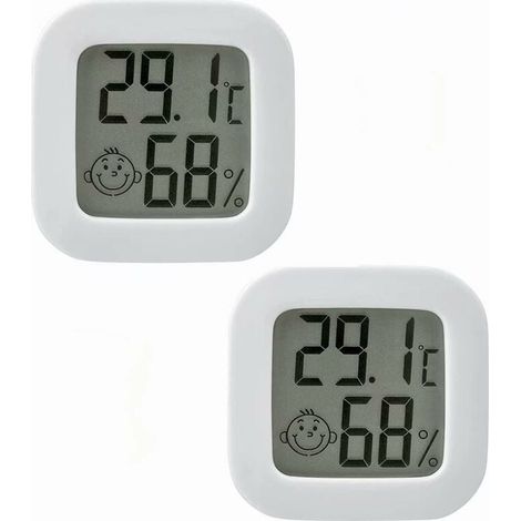 Innenthermometer-Hygrometer, 2 STK. Mini-Digital-Innenthermometer-Hygrometer mit hoher Präzision, genaues Thermometer und Hygrometer für Zuhause, Büro, Reptilien, Kinderzimmer (1/5)