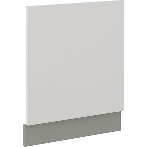Frontblende Geschirrspüler integriert 60 cm Weiß Hochglanz Küche Bianca Grey (1/2)