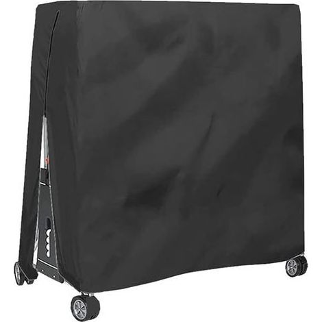 Housse protection table ping-pong imperméable pliable, bâche anti-poussière extérieure noire 165 x 70 x 185 cm (1/4)