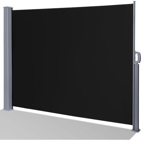 Wolketon Toldo Lateral Retráctil Patio Exterior Toldo Lateral Protección de la Intimidad Resistente al Estiramiento 140x300cm Negro (1/5)