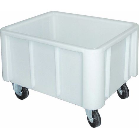 BRB Großbehälter auf Rollen, weiß, Inhalt 140 Liter, LxBxH 800x600x550 mm (1/2)