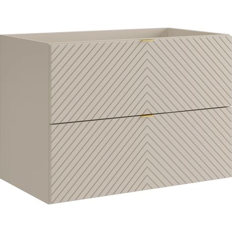 Mobile bagno sospeso sotto lavabo a spina di pesce Beige 80 cm - DORIONI (1/4)