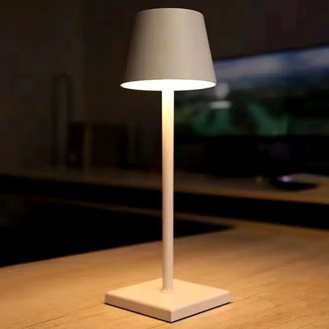 Lampada Touch da Tavolo Bianca Ricaricabile USB con Luce Dimmerabile 10.5x26.5cm (1/5)