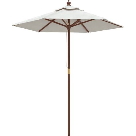 Sonnenschirm mit Holzmast Sandfarben 196x231 cm vidaXL (1/5)