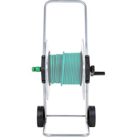 Chariot enrouleur pour tuyau de 60 m 1/2" acier