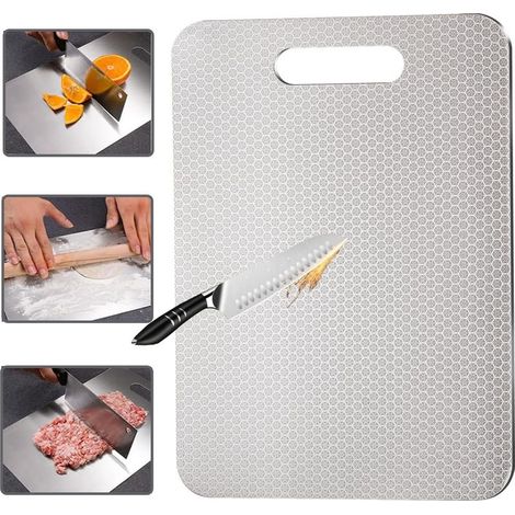 Planche à Découper en Titane, Nouvelle Version 2025 Résistante aux Rayures, Planche à Découper Double Face - Entièrement Sans BPA, Un Choix Hygiénique et Durable Pour une Cuisine Moderne, 3424cm