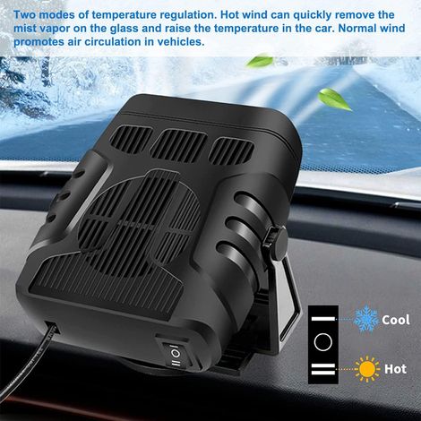 Autoheizung, 12 V 120 W tragbare Autoheizung, 2-in-1-Auto-Windschutzscheibenheizung, Lüfter-Defroster