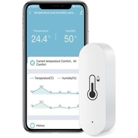 BARKBUSTERS Thermomètre hygromètre WiFi sans fil intelligent pour la température intérieure et l'humidité, application d'alerte de notification fonctionne avec Alexa, pour bébé, maison, garage, serre (1/4)