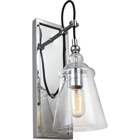 Applique Industrial Nordico Loras Acciaio Vetro 1 Luce E27 (1/5)