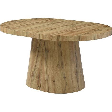 Vente-Unique – Table extensible 6 à 12 places en MDF – Naturel clair – Rallonges centrales de 50 cm – Charge maximale 100 kg – Dimensions 150 à 300 cm