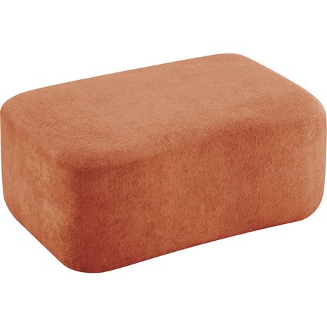 Puf otomano de terciopelo naranja 96 x 69 x 45 cm (1/5)