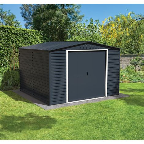 CASETA COBERTIZO METAL JARDIN ALPINE 10X10 ANTRACITA DURAMAX (1/4)