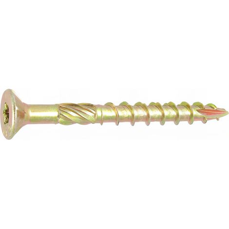 150 Vis Vking tête fraisée Torx zingués bichromatées (jaune/or) - Diamètre 6 mm - (Embout Inclus) - Diamètre 6 mm