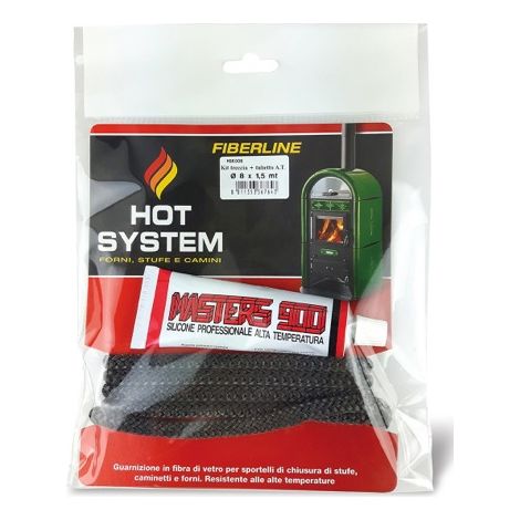 KIT GUARNIZIONE TONDA PER STUFA+SILICONE Ø MM. 8X1,5 MT. 6.00 pz