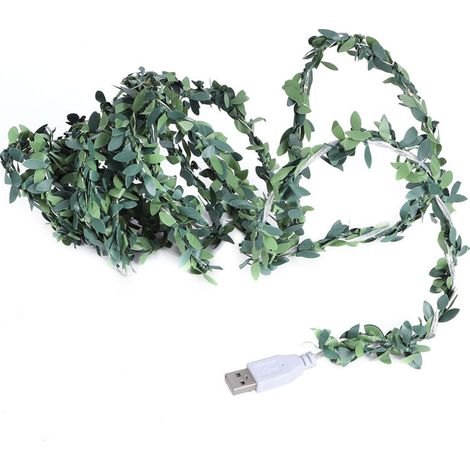 30 LED-Lichterketten aus Rattan, 3 m, USB-Ladegerät, für die Weihnachtsdekoration im Innenbereich, warmweiß - Crezuo