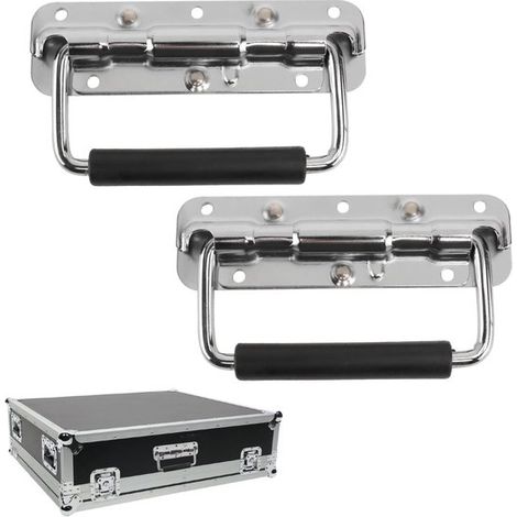 140 mm lange, klappbare Federgriffe aus Edelstahl für Koffer, 2er-Pack, geeignet für Lautsprecher und Werkzeugkästen (1/2)