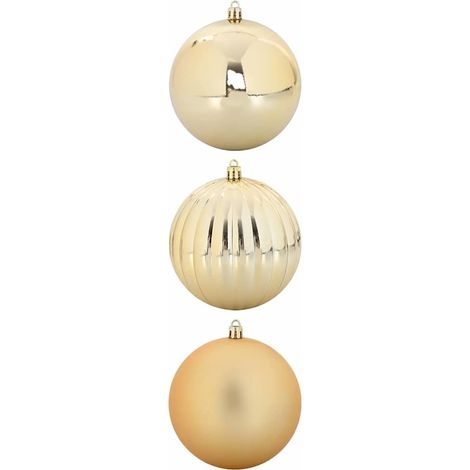 Juego de Bolas de Navidad XXL 3 pcs Dorado Plástico vidaXL