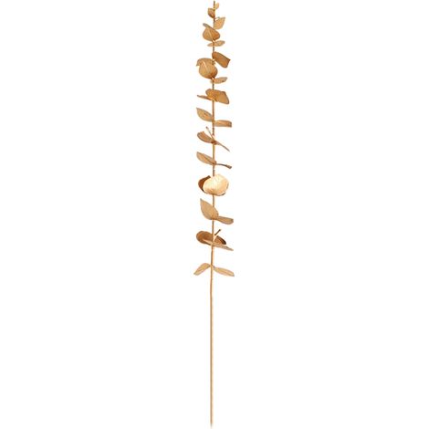 (Courbé) (Eucalyptus simple) Composition florale dorée artificielle pour le Nouvel An, décoration de Noël, accessoires de composition florale à faire soi-même, matériau plastique, 43 cm (1/2)
