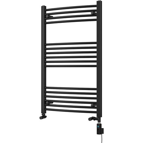 Zennor - Black Dual Fuel Towel Rail H1000mm x W600mm Thermostatic WIFI - Curved (1/3)