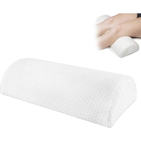 Coussin de Coussin Demi-Lune, Demi-Cylindre Repose-Pieds, Coussin de Repose-Pieds en Mousse à Mémoire de Forme, Oreiller de Pied sous Le Bureau, Repose Pieds Bureau Mousse, Blanc-Fei Yu