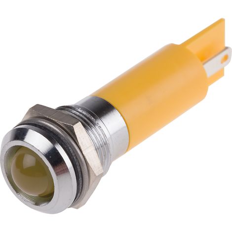 Voyant LED lumineux Jaune RS PRO, dia. 12mm, 230V c.a., IP67 ( Prix pour 1 )