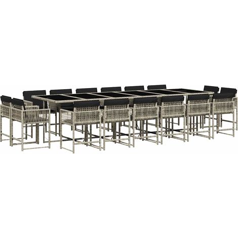 Maison Exclusive - Set comedor jardín y cojines 17 pzas ratán sin (1/5)