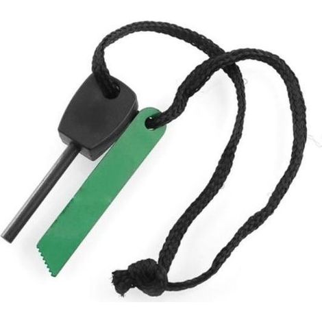 Kit d'allume-feu portable d'extérieur avec tige de magnésium, format porte-clés, outil de survie et d'allumage de feu, grattoir multifonctionnel à lame solide (1/2)