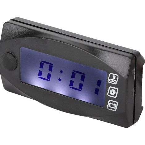 Compteur Moto 3-en-1 Thermomètre Température Eau Numérique Affichage Heure Voltmètre Jauge (1/5)