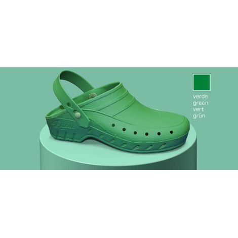 Zueco sanitario de material polimérico antibacteriano SBS monocasco DIAN 02-S 48 Verde (1/2)