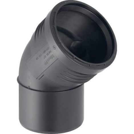 Geberit Bogen Silent-PP 45 Grad, DN 100, 110mm, PP-MD, Schwarz, 390522141 (1/6)