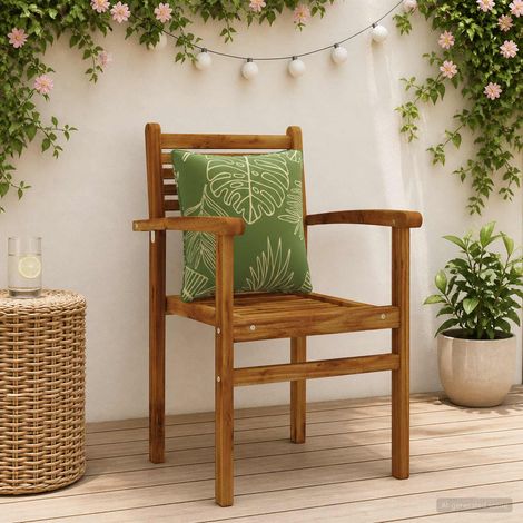 vidaXL Back Cushion PUTTEN 4 pcs 100% Polyester Leaf Design (1/5)