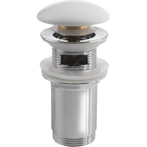 Sapho Accessoires - Bonde refermable pour lavabo avec trop-plein, ClickClack, blanc AR902 (1/5)